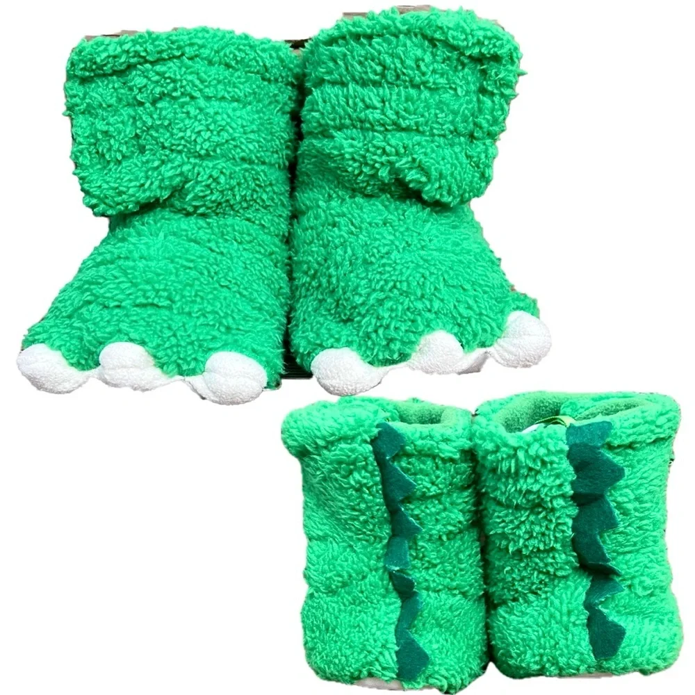 - Monster Claw Boot Green Fur Toddler Slippers! NEW!